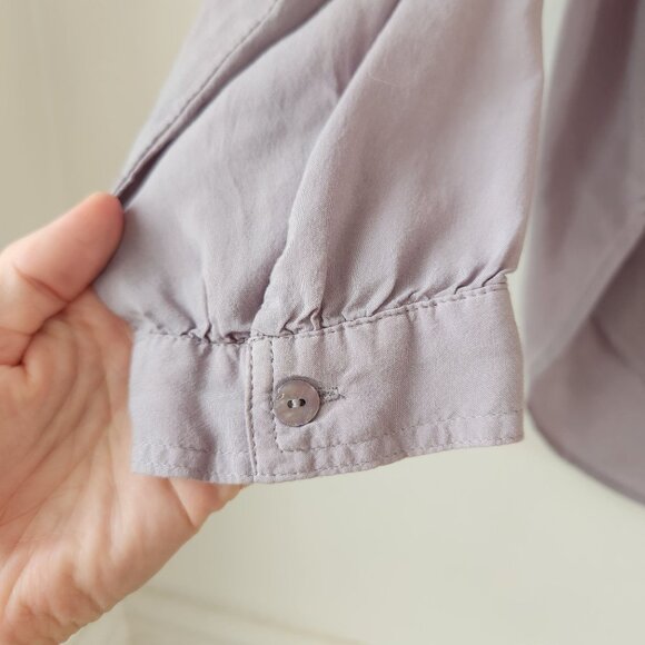 Velvet Graham & Spencer Lightweight Grey Popover Blouse Top Shirt Women's M - Picture 4 of 7